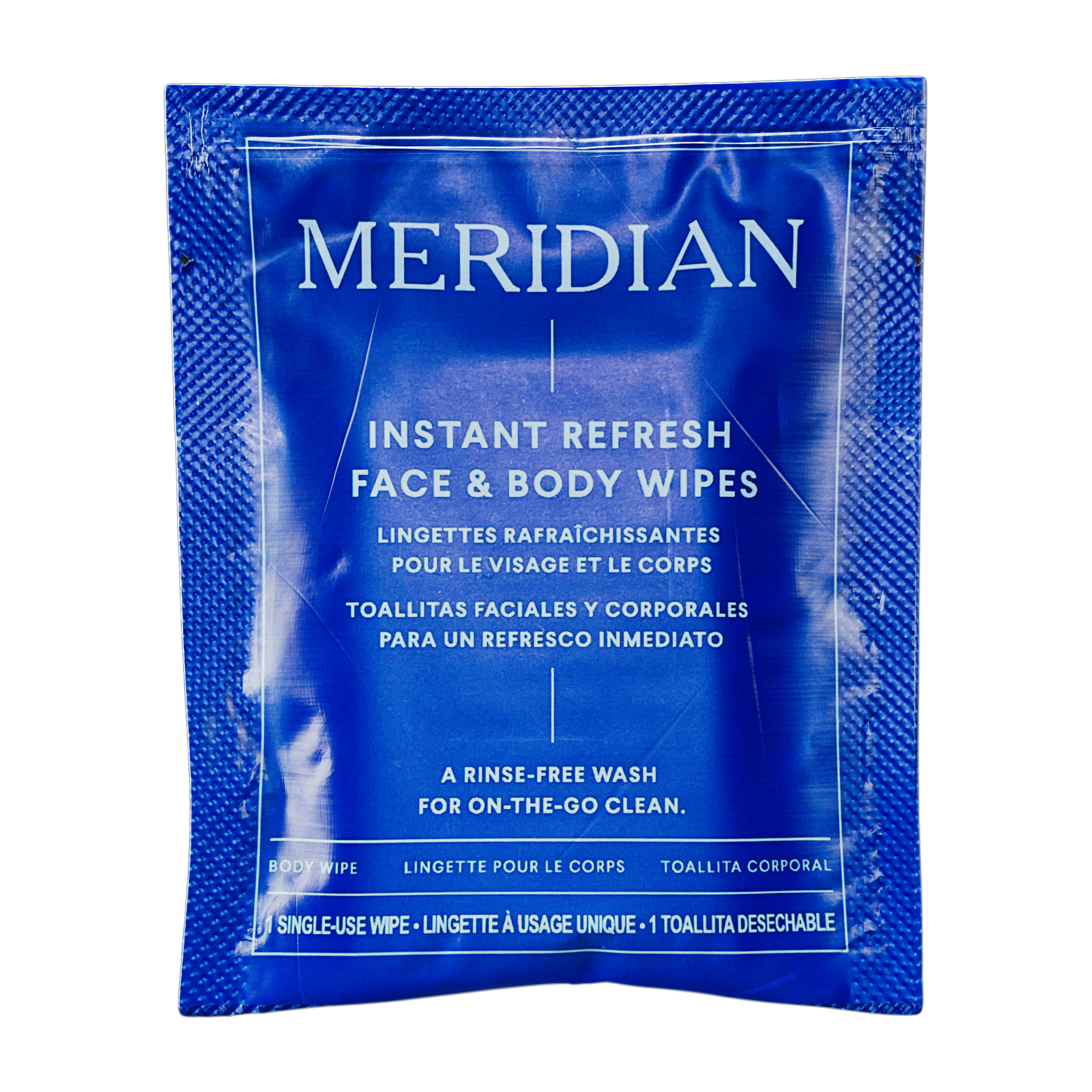 Instant refresh face and body wipe front side